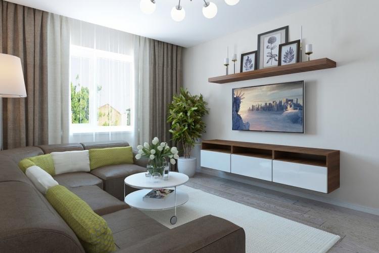 Дизайн гостиной 17 кв.м. - фото реальных интерьеров