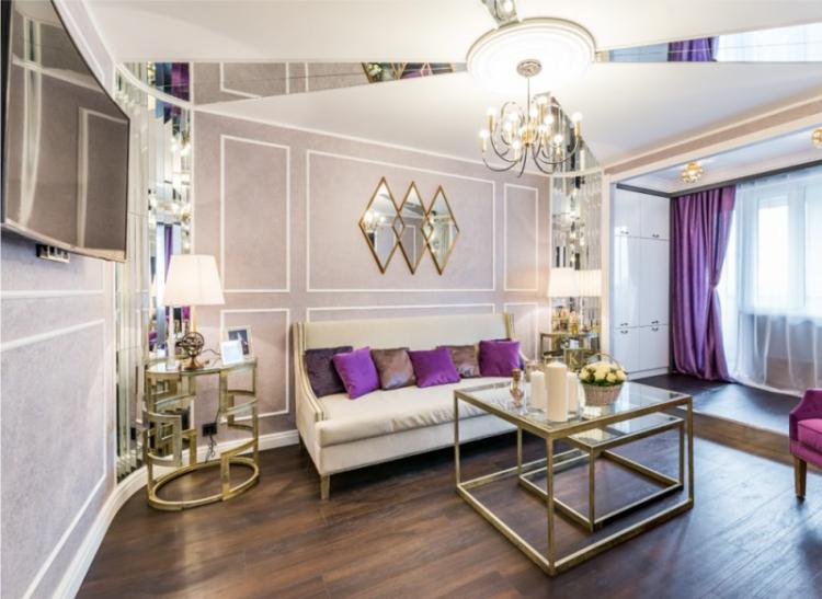 Гостиная 18 кв.м. в стиле фьюжн - Дизайн интерьера