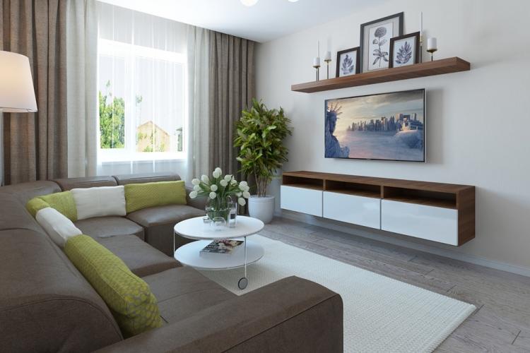 Дизайн гостиной 18 кв.м. - фото реальных интерьеров