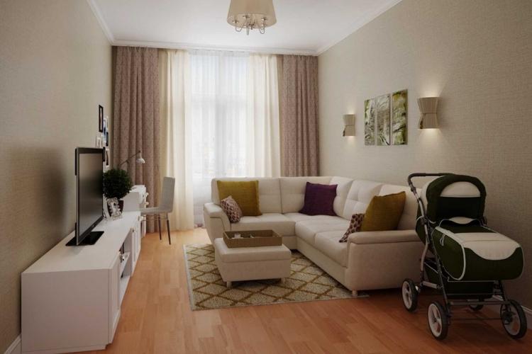 Дизайн гостиной 18 кв.м. - фото реальных интерьеров