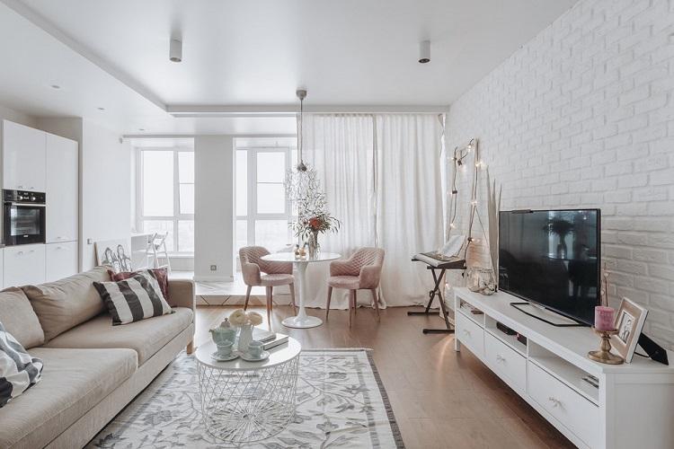 Белая гостиная - Дизайн интерьера 2019