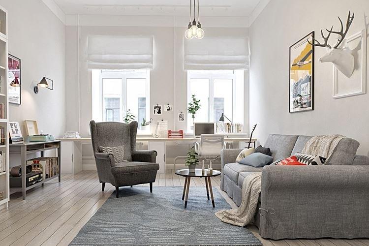 Дизайн гостиной 2021 в скандинавском стиле