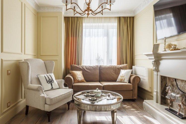 Дизайн маленькой гостиной в классическом стиле