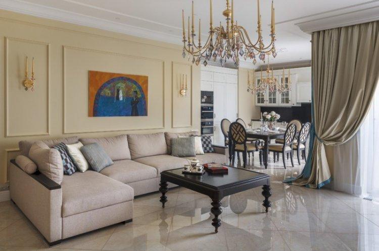 Гостиная в классическом стиле - дизайн интерьера фото