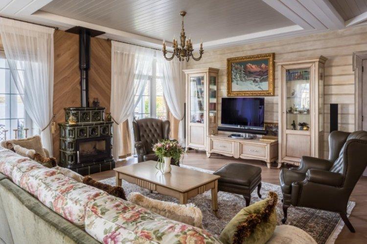 Гостиная в классическом стиле - дизайн интерьера фото