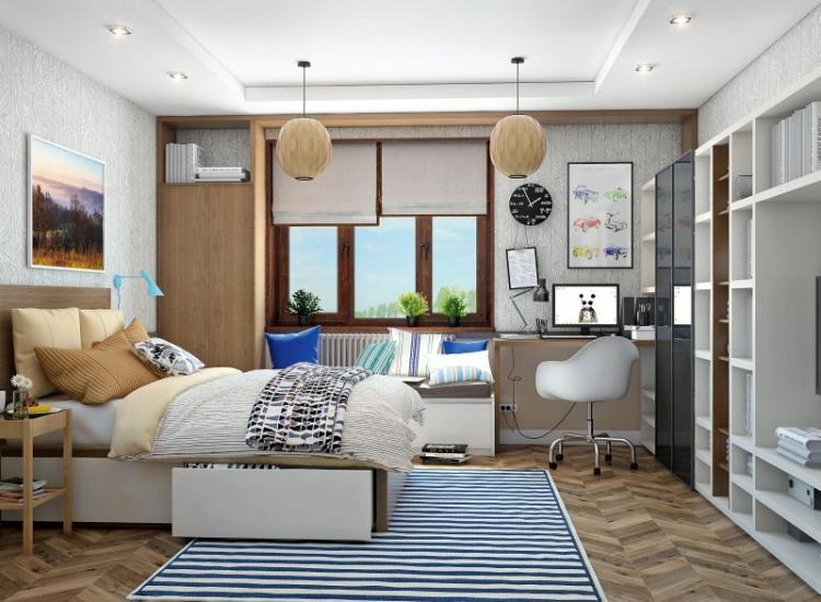 Отделка потолка - Дизайн комнаты для мальчика-подростка