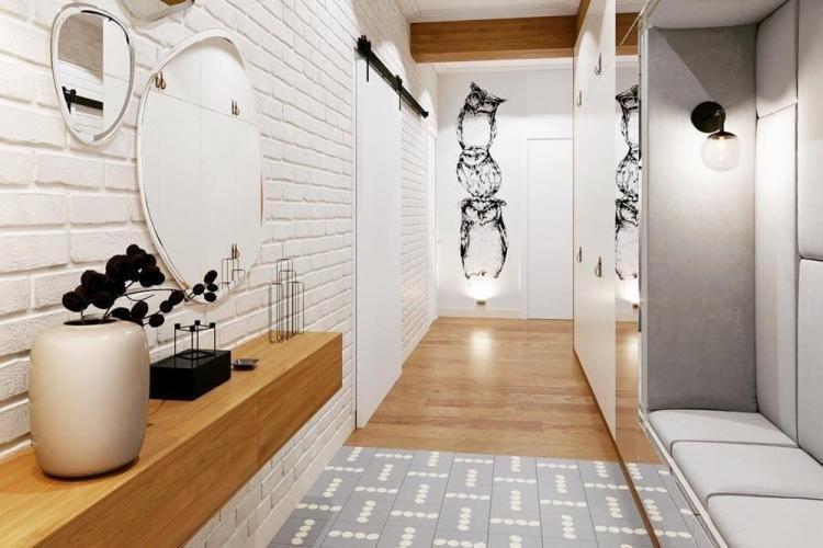 Бежевый коридор в квартире - Дизайн интерьера