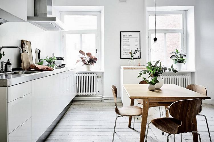 Отделка пола - Дизайн кухни 12 кв.м.