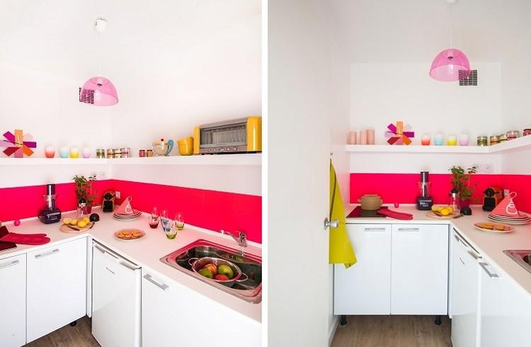 Розовая кухня 6 кв.м. - Дизайн интерьера