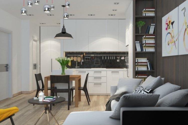 Кухня-гостиная 20 кв.м. - Дизайн интерьера фото