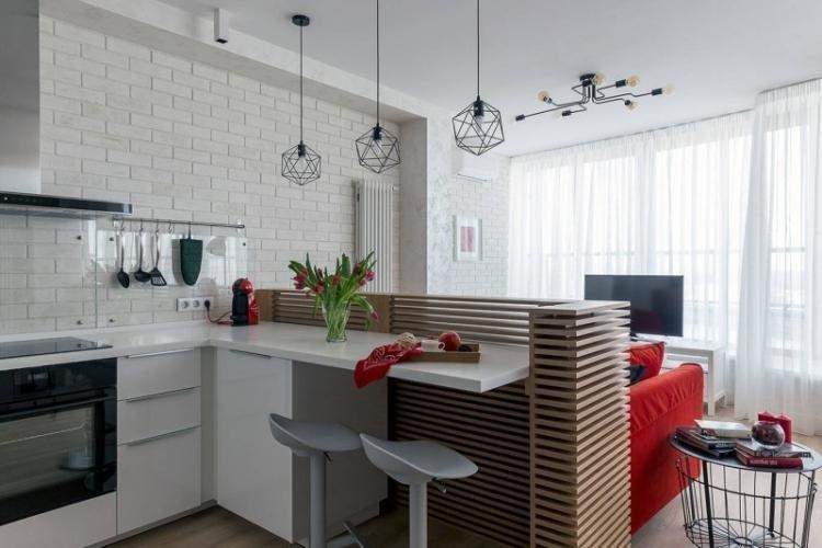 Кухня-гостиная 20 кв.м. - Дизайн интерьера фото