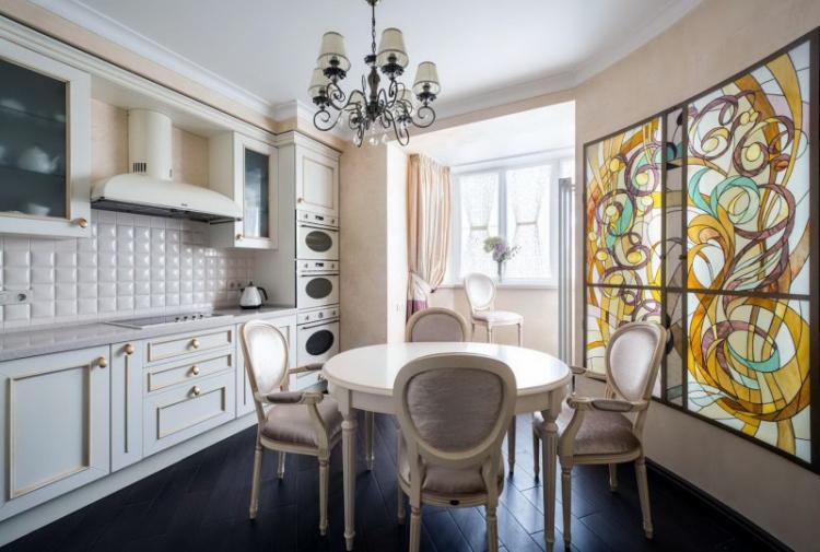 Отделка стен - Кухня, совмещенная с балконом