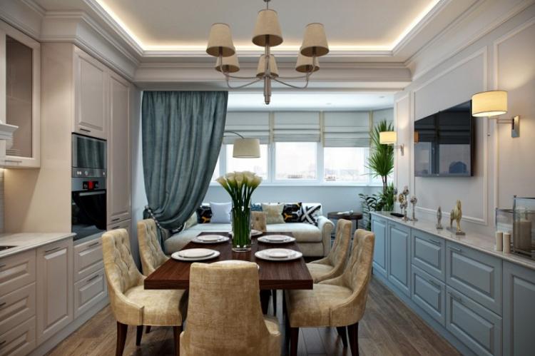 Освещение и подсветка - Кухня, совмещенная с балконом