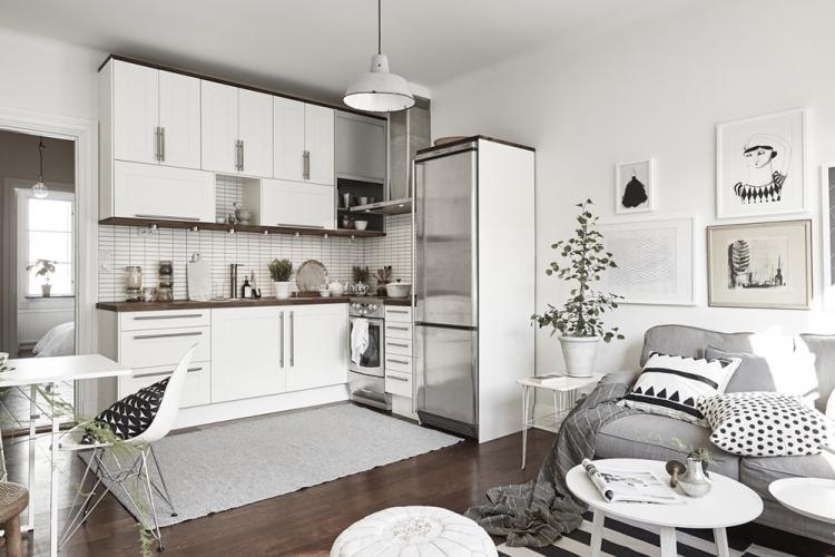 Дизайн кухни-гостиной в скандинавском стиле