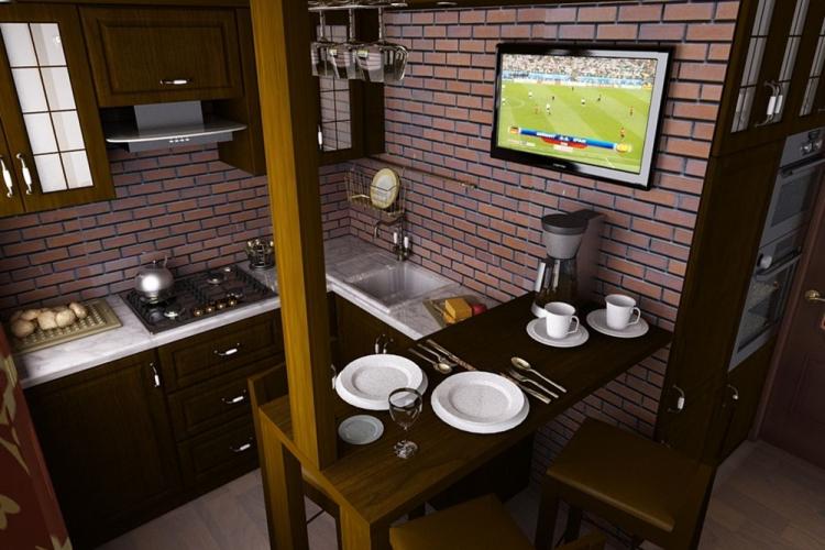 Угловая кухня в стиле лофт - Дизайн интерьера