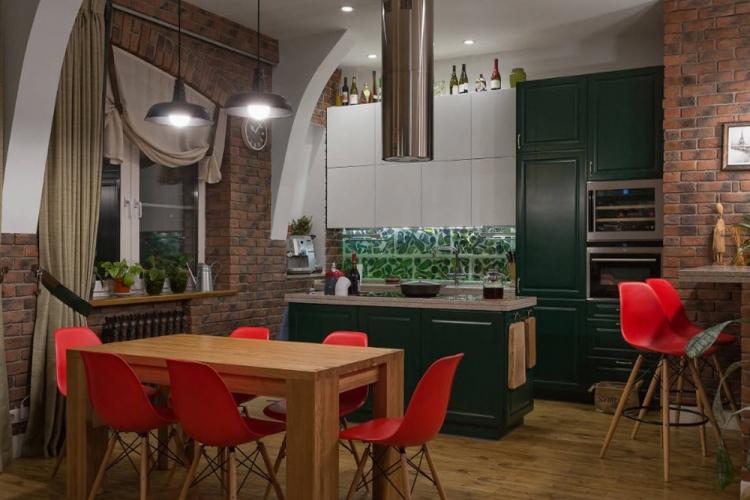 Дизайн кухни в стиле лофт - фото реальных интерьеров