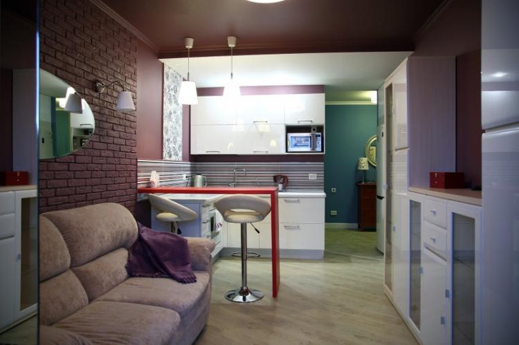 Дизайн интерьера квартиры-студии - фото реальных интерьеров