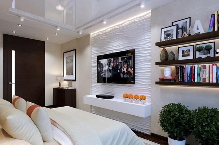 Где установить телевизор - Дизайн маленькой спальни