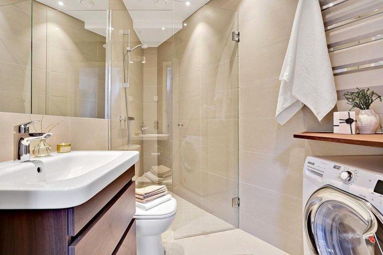 Контрасты и зеркала на 33 кв.м. в Гетеборге - Дизайн однокомнатной квартиры 33 кв.м.