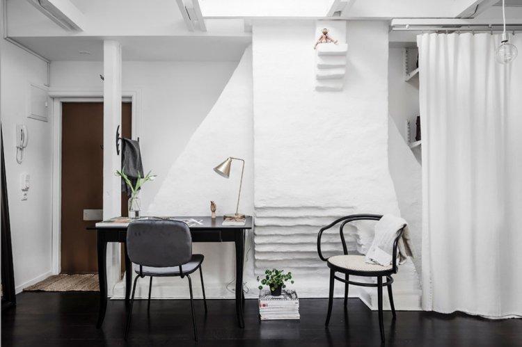 Дизайн мансарды 33 кв.м. в Стокгольме - Дизайн однокомнатной квартиры 33 кв.м.