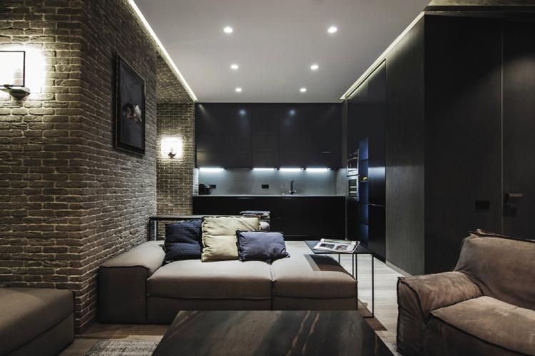 Темные тона - Цветовая палитра для однокомнатной квартиры 40 кв.м.