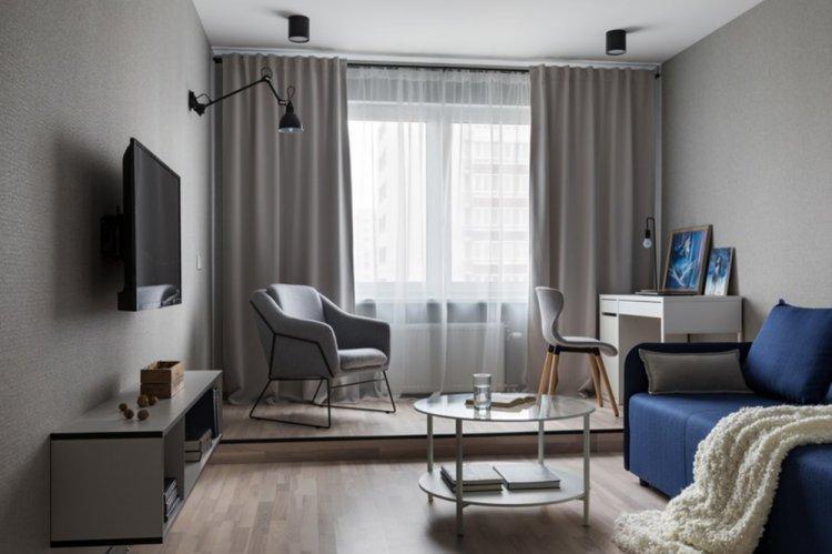 Бюджетный контемпорари в Минске - Дизайн однокомнатной квартиры