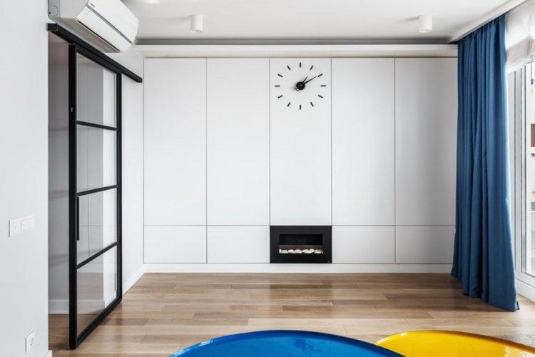 Выдвижная кровать в подиуме - Дизайн однокомнатной квартиры