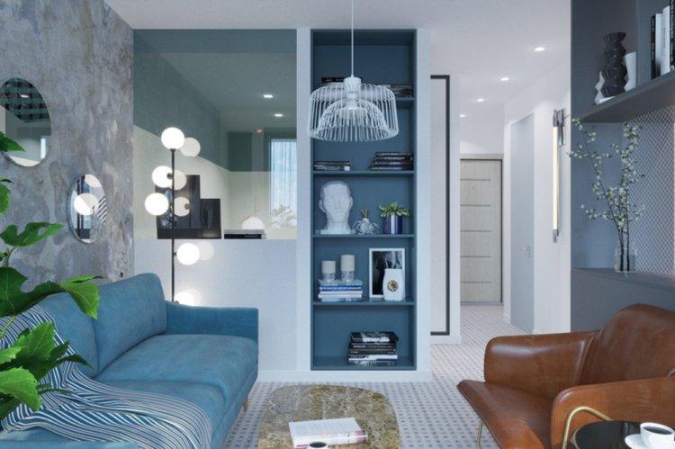 Холодный уют в однокомнатной квартире - Дизайн однокомнатной квартиры