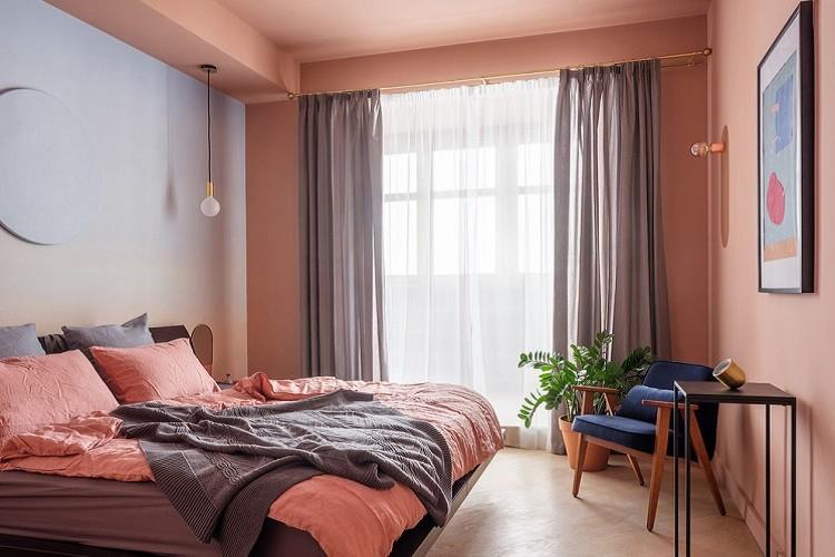 Розовая спальня 9 кв.м. - Дизайн интерьера