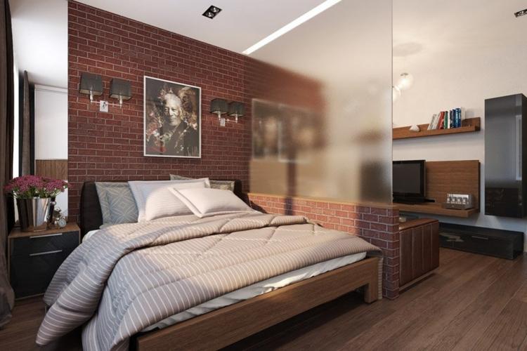 Гостиная, совмещенная со спальней - дизайн интерьера фото