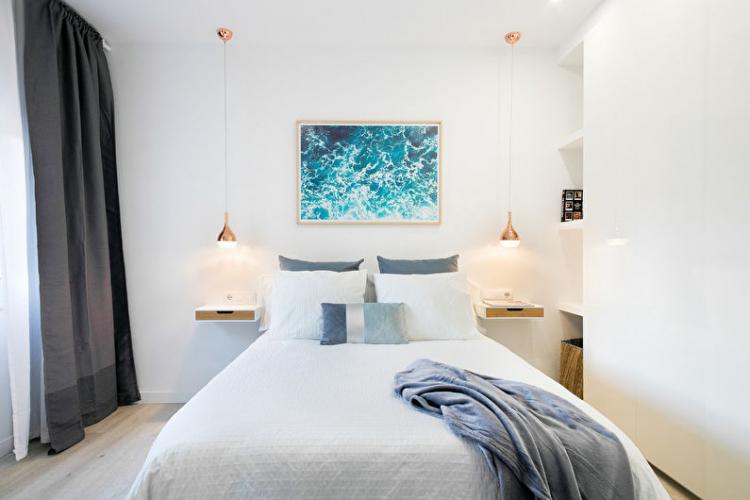 Белая спальня в хрущевке - Дизайн интерьера