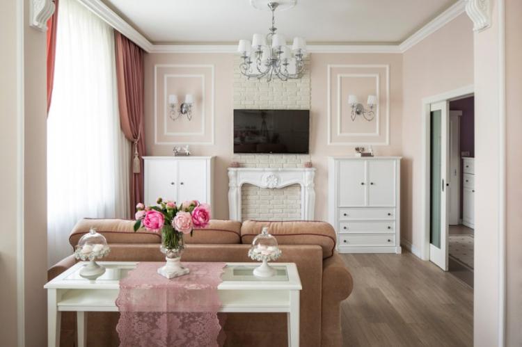 Искусственный камин - Дизайн стены с телевизором