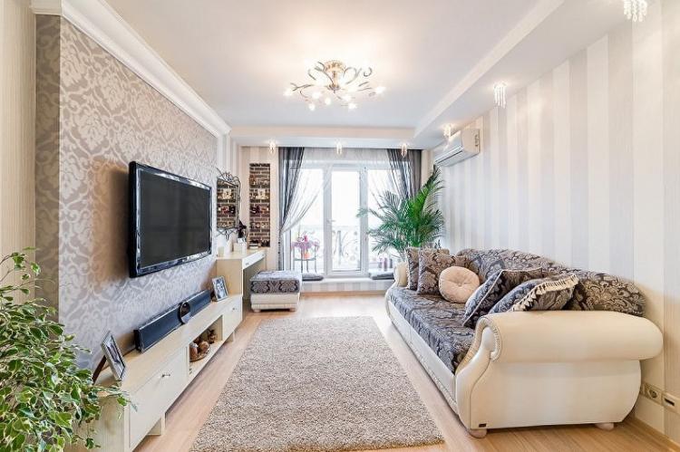 Экспериментируй с обоями - Дизайн стены с телевизором