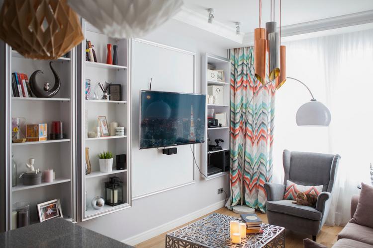 Ниша из гипсокартона - Дизайн стены с телевизором