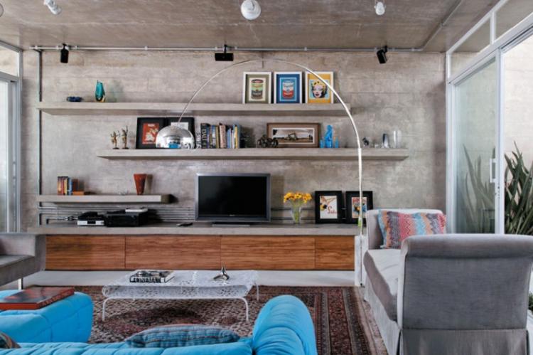 Полки - Дизайн стены с телевизором