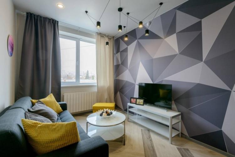 Узкая гостиная - дизайн интерьера фото