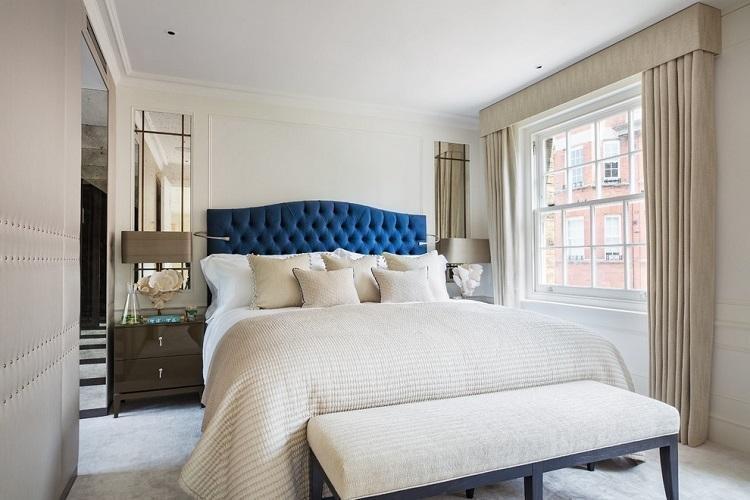 Узкая спальня - дизайн интерьера фото