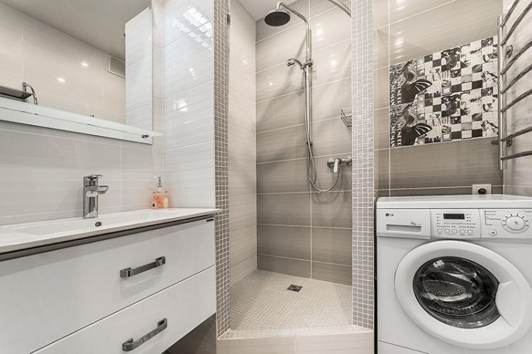 Цветовая гамма - Дизайн ванной с душевой кабиной