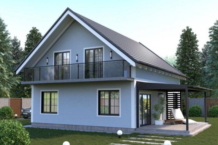 Дом с мансардой и террасой - проекты и фото