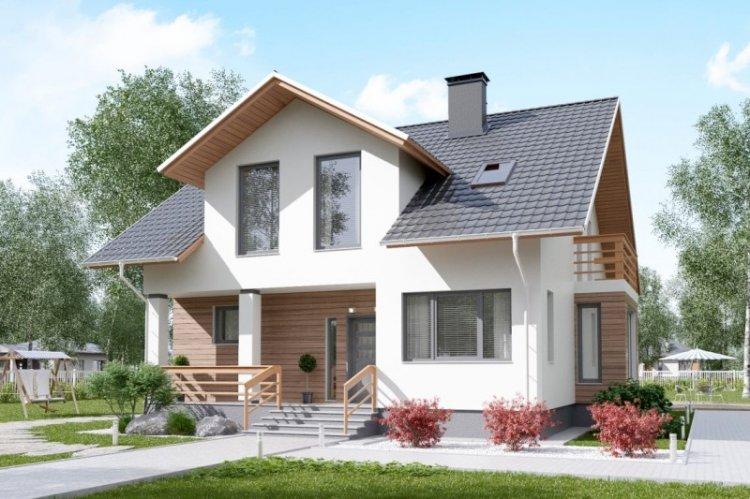 Дом с мансардой и террасой - проекты и фото