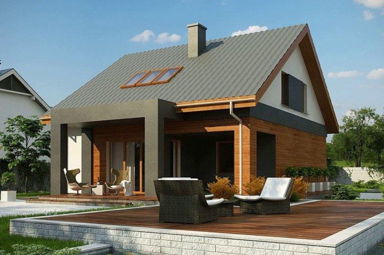 Дом с мансардой и террасой - проекты и фото
