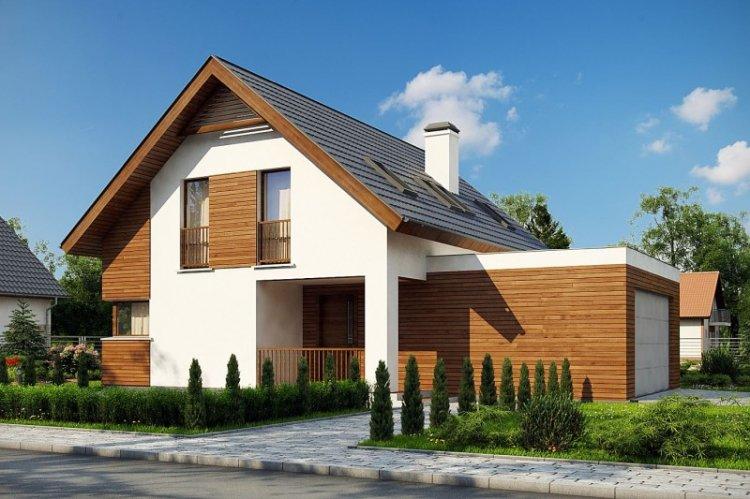 Дом с мансардой и гаражом - проекты и фото