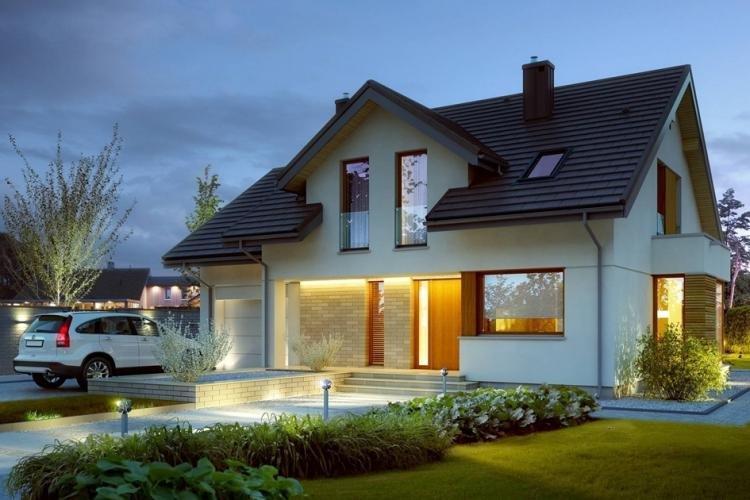 Дом с мансардой и гаражом - проекты и фото