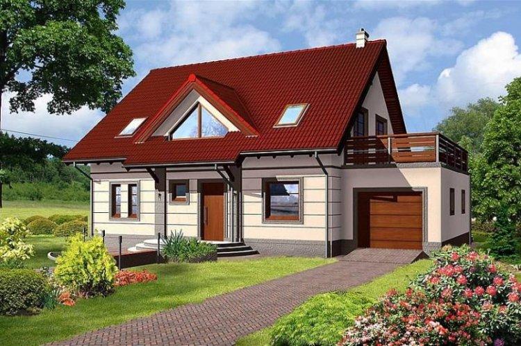 Дом с мансардой и гаражом - проекты и фото