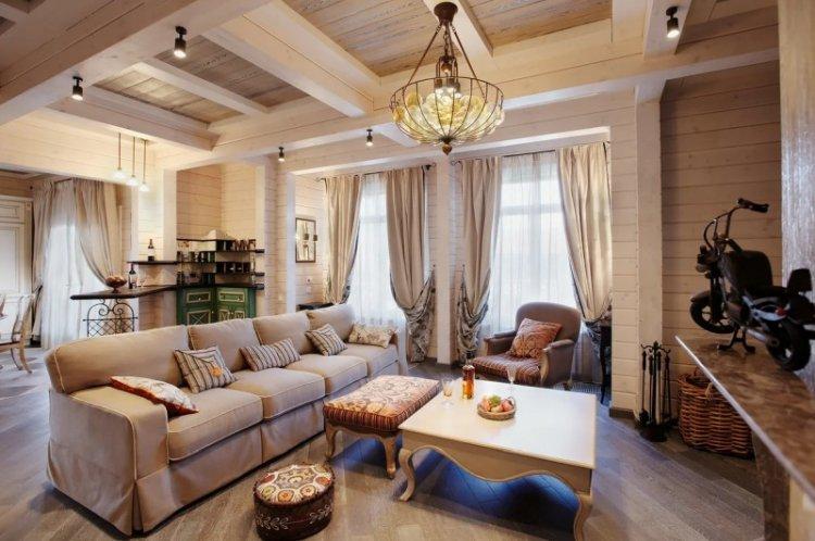 Интерьер дома из бруса