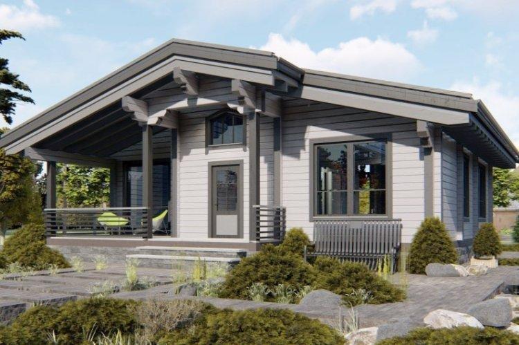 Одноэтажный дом из бруса - проекты и фото