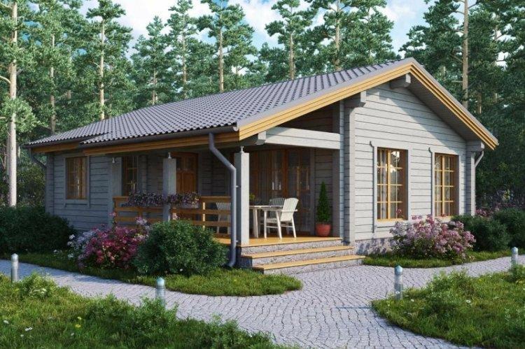 Одноэтажный дом из бруса - проекты и фото