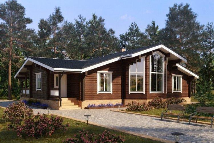 Одноэтажный дом из бруса - проекты и фото
