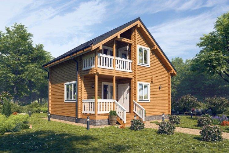 Двухэтажные дома из бруса - проекты и фото