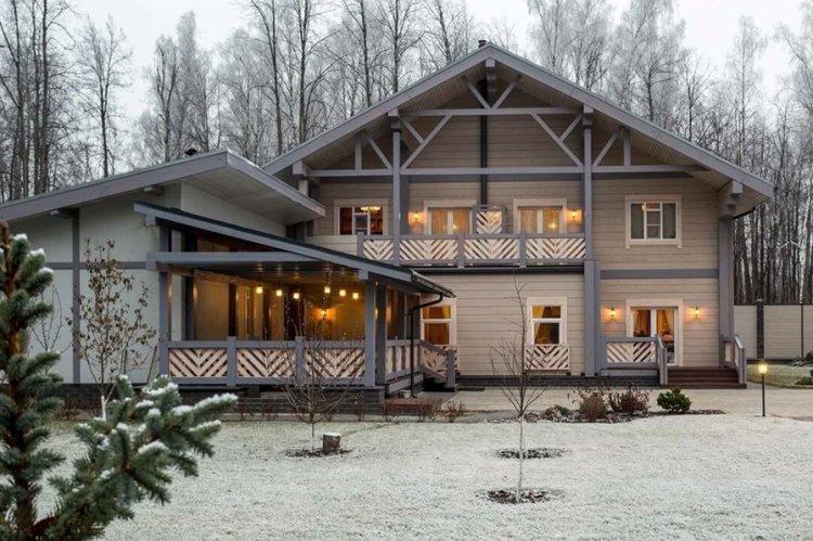 Двухэтажные дома из бруса - проекты и фото